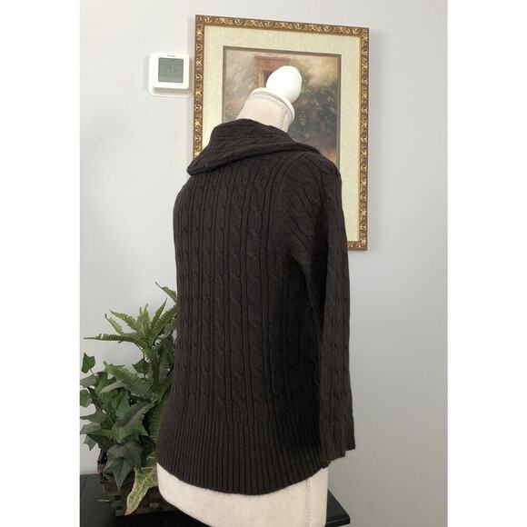 Ann Taylor Loft Small One Open Botton Knit Brown Sweater - Picture 6 of 11